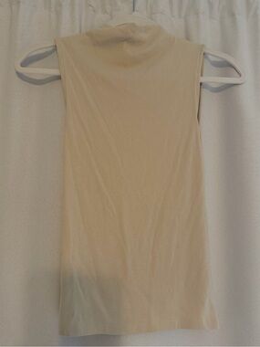 Zara Sleeveless Mock Neck Tank Top in Cream